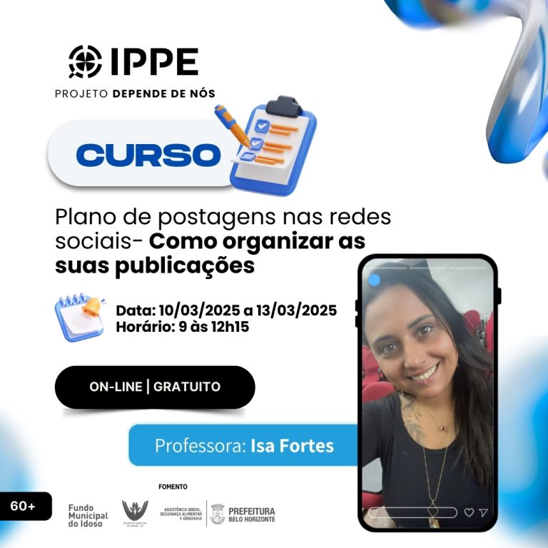Curso: Plano de postagens nas redes sociais – Como organizar as suas publicações