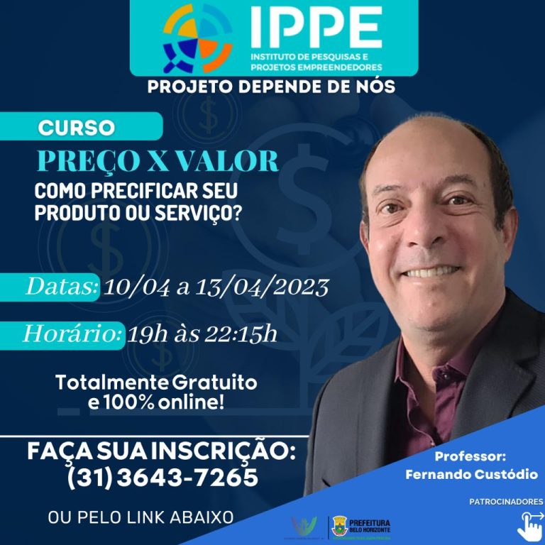 Curso: Preço x Valor – como precificar seu produto ou serviço?