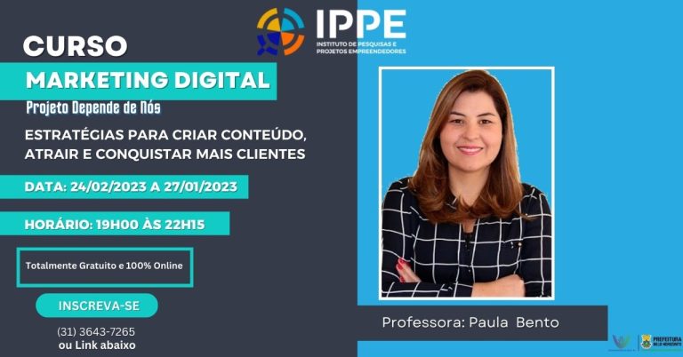 Curso: Marketing digital – estratégias para criar conteúdo, atrair e conquistar mais clientes