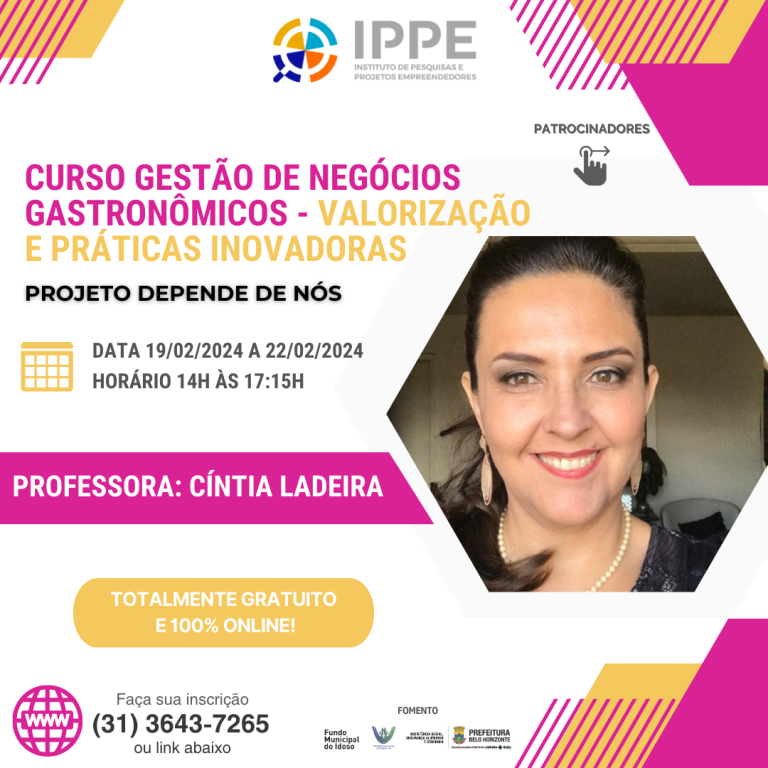 Curso: Gestão de negócios gastronômicos – Valorização e práticas inovadoras.