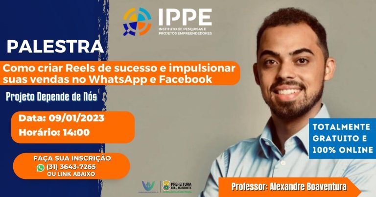 Palestra: Como criar Reels de sucesso e impulsionar suas vendas no WhatsApp e Facebook